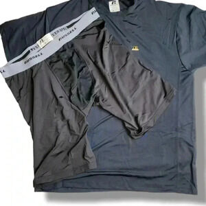 Russell Performance bike shorts and crew t-shirt.  NOS NWT black Size XL